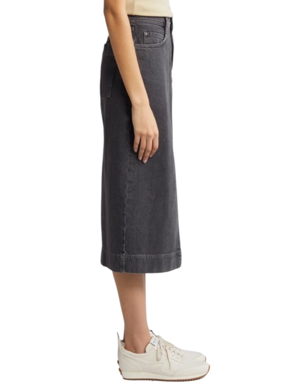Treasure & Bond cotton midi denim skirt 10 32 - Picture 3 of 10